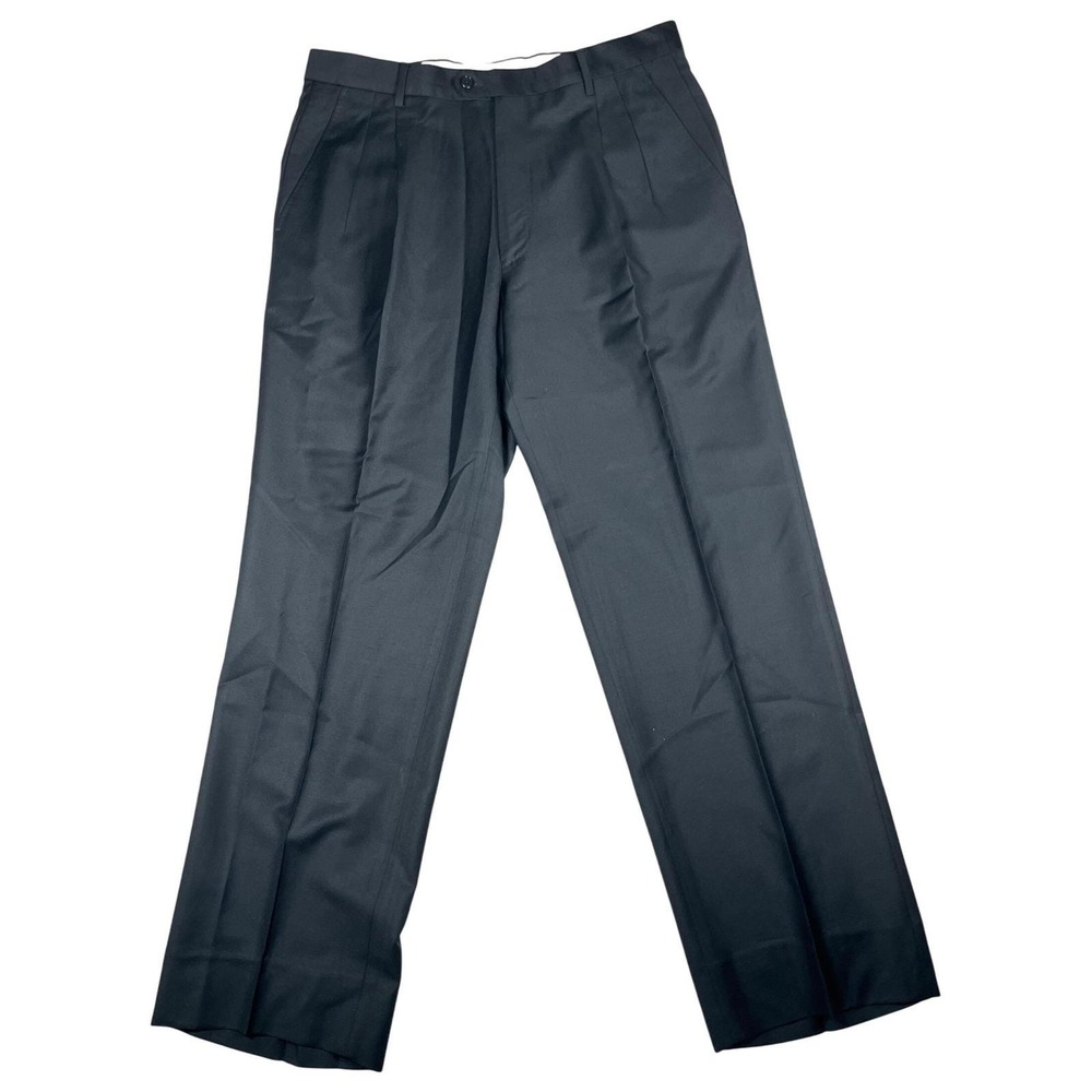 Vintage Men' Italian 100% Wool Visconti Super 100's‎ Pleated Dress Pants W34 L26
